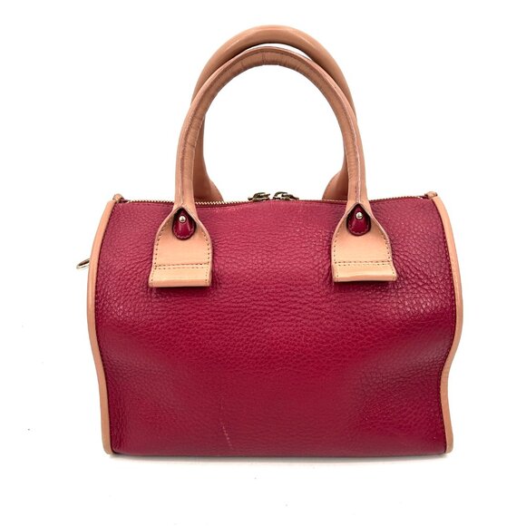 SEE BY CHLOE Burgundy Tan Pebbled Leather Luxury Designer Handbag Purse - Picture 2 of 12